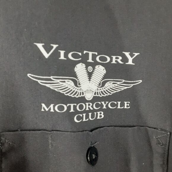Dickies Adult Mens XL Motorcycle Club Rally Short Sleeve Button Up Shirt Gray - Picture 5 of 10